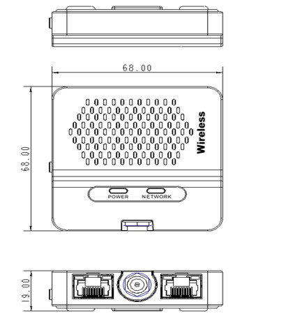 ISR700の寸法図とポート構成